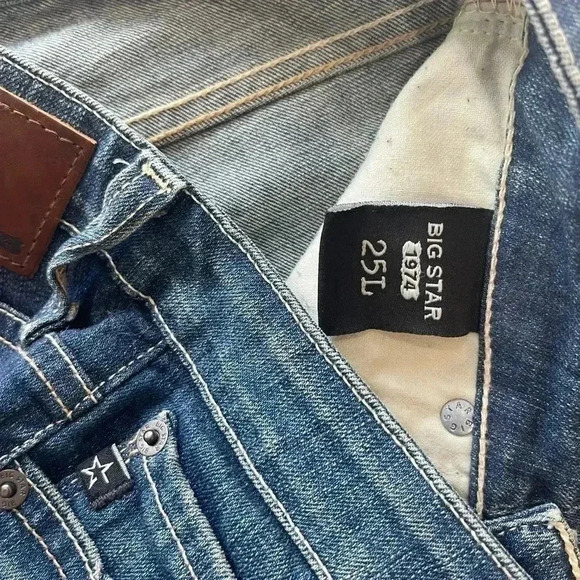 1974 edition Big Star Remy boot Jeans Womens Size 25L Low Rise Dark Wash - Picture 3 of 5